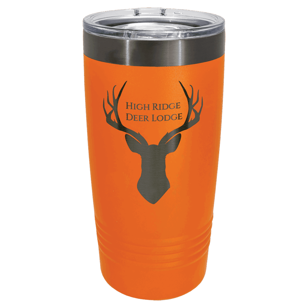 Polar Camel 20 oz. Orange/Ghost Black ION-Plated Ringneck Tumbler with Slider Lid