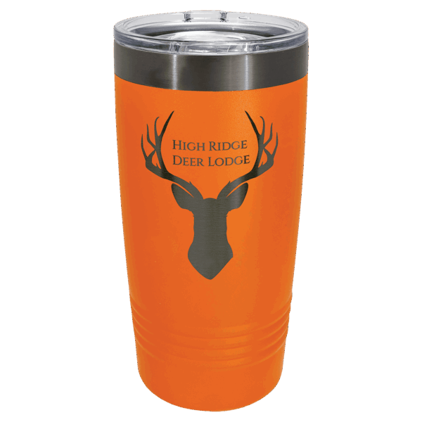 Polar Camel 20 oz. Orange/Ghost Black ION-Plated Ringneck Tumbler with Slider Lid