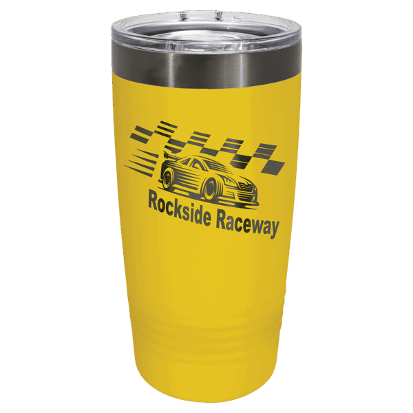 Polar Camel 20 oz. Yellow/Ghost Black ION-Plated Ringneck Tumbler with Slider Lid