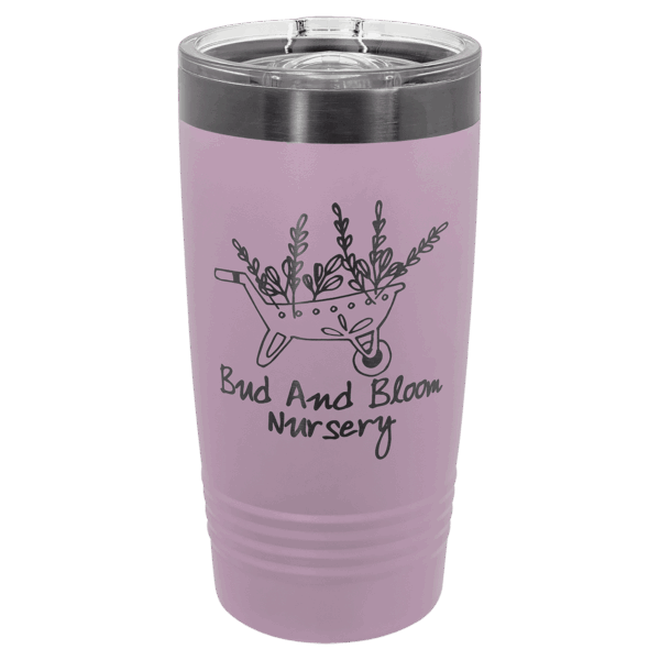 Polar Camel 20 oz. Moody Lilac/Ghost Black ION-Plated Black Ringneck Tumbler with Slider Lid