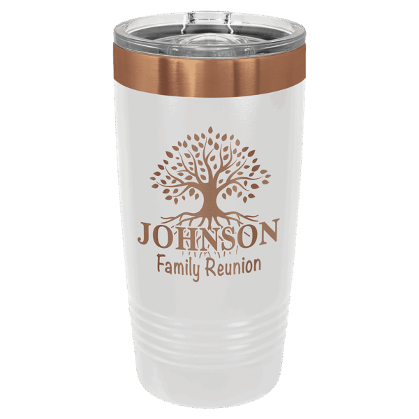 Polar Camel 20 oz. White/Rose Gold Ringneck Tumbler