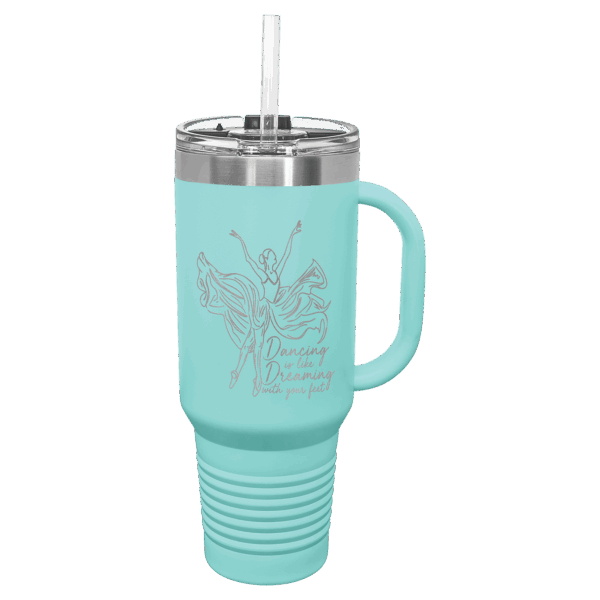 Polar Camel 40 oz. Teal Travel Mug with Snap Lid & Straw