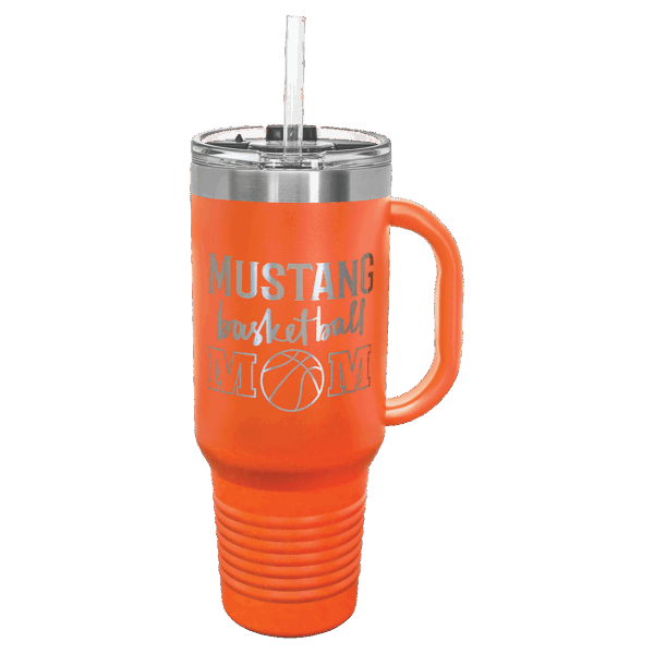 Polar Camel 40 oz. Orange Travel Mug with Snap Lid & Straw