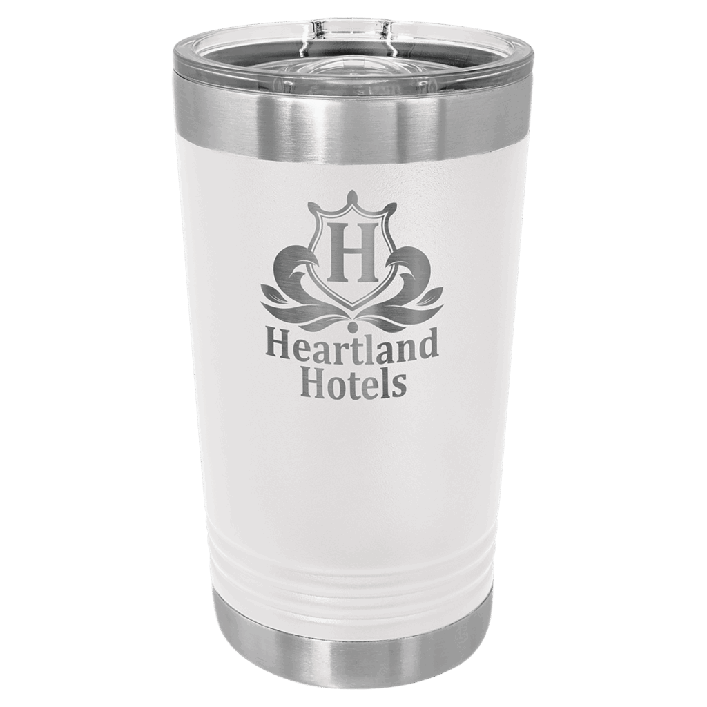 Polar Camel White 16 oz. Pint with Slider Lid
