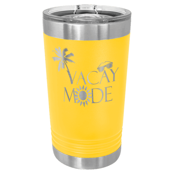 Polar Camel Yellow 16 oz. Pint with Slider Lid