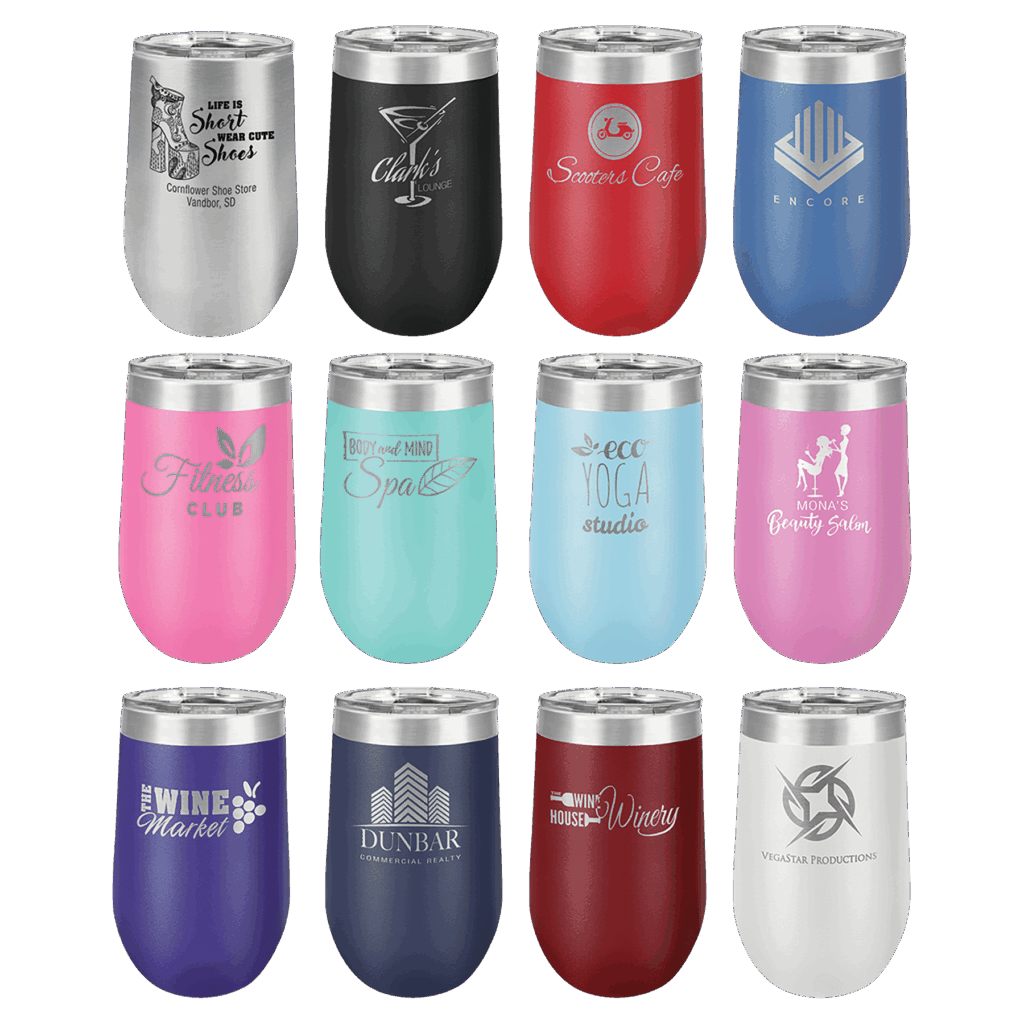 Polar Camel 16 oz. Vacuum Insulated Stemless Tumbler w/Lid Sample Set