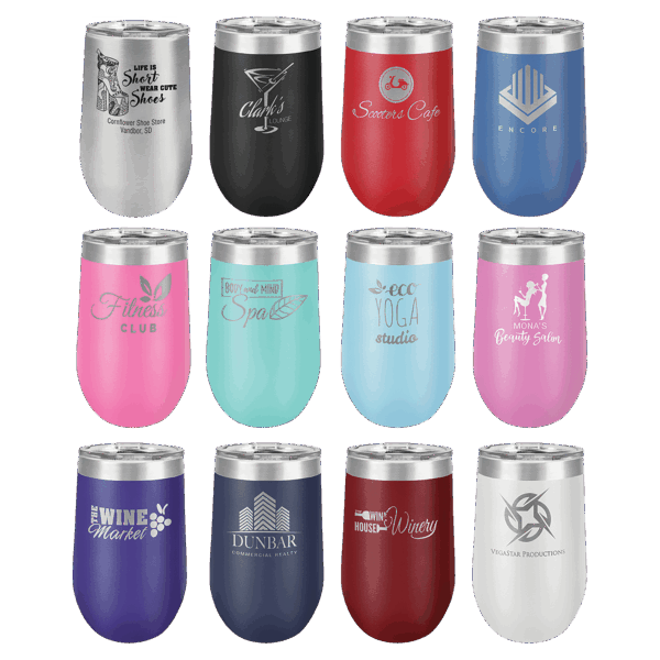 Polar Camel 16 oz. Vacuum Insulated Stemless Tumbler w/Lid Sample Set