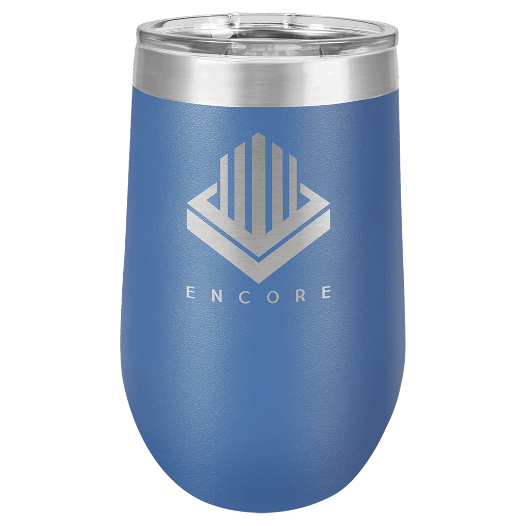 Polar Camel 16 oz. Royal Blue Stemless Wine Tumbler with Standard Lid