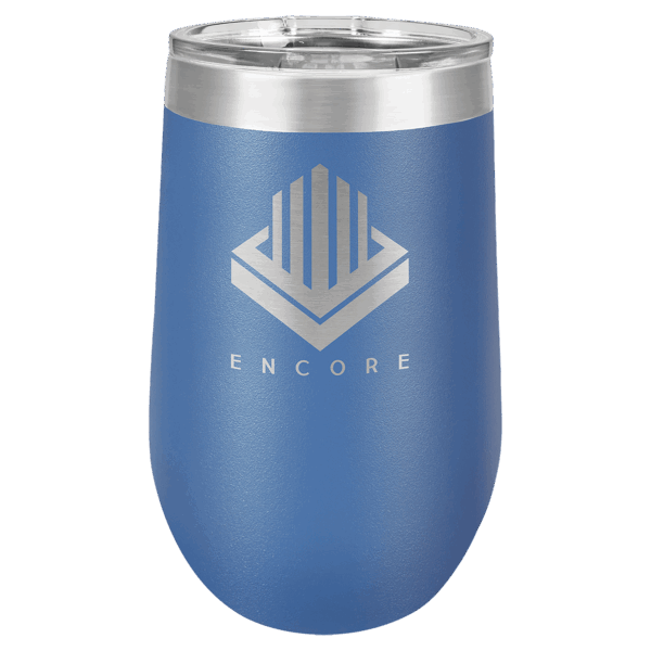 Polar Camel 16 oz. Royal Blue Stemless Wine Tumbler with Standard Lid