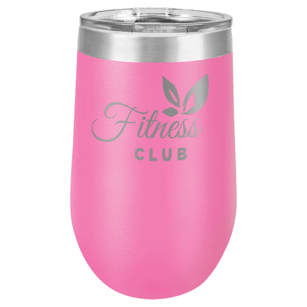 Polar Camel 16 oz. Pink Stemless Wine Tumbler with Standard Lid