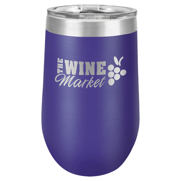 Polar Camel 16 oz. Purple Stemless Wine Tumbler with Standard Lid