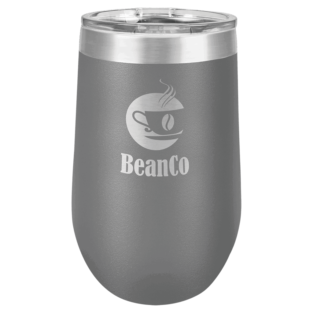 Polar Camel 16 oz. Dark Gray Vacuum Insulated Stemless Tumbler with Lid