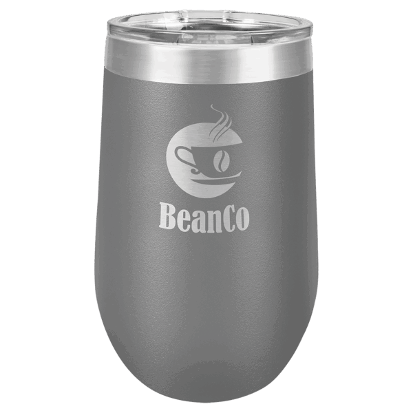 Polar Camel 16 oz. Dark Gray Vacuum Insulated Stemless Tumbler with Lid