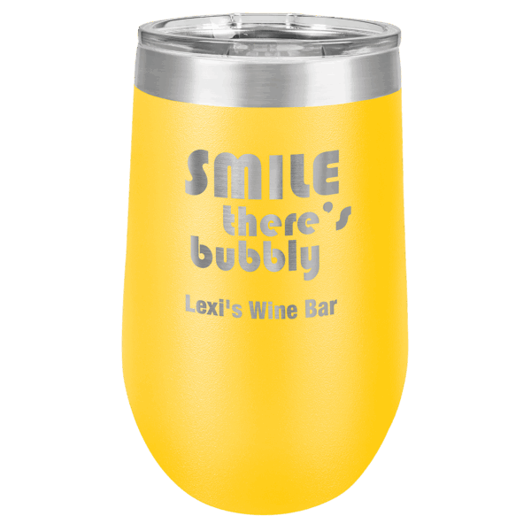 Polar Camel 16 oz. Yellow Vacuum Insulated Stemless Tumbler with Lid