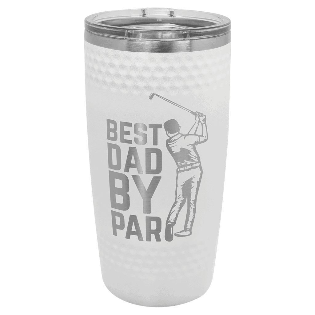 Polar Camel 20 oz. White Golf Tumbler - Smooth Center with Dimples and Slider Lid