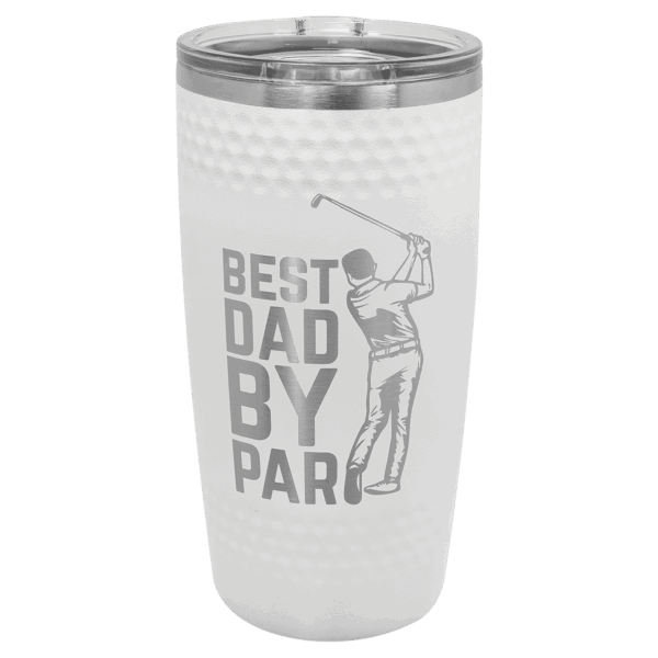 Polar Camel 20 oz. White Golf Tumbler - Smooth Center with Dimples and Slider Lid