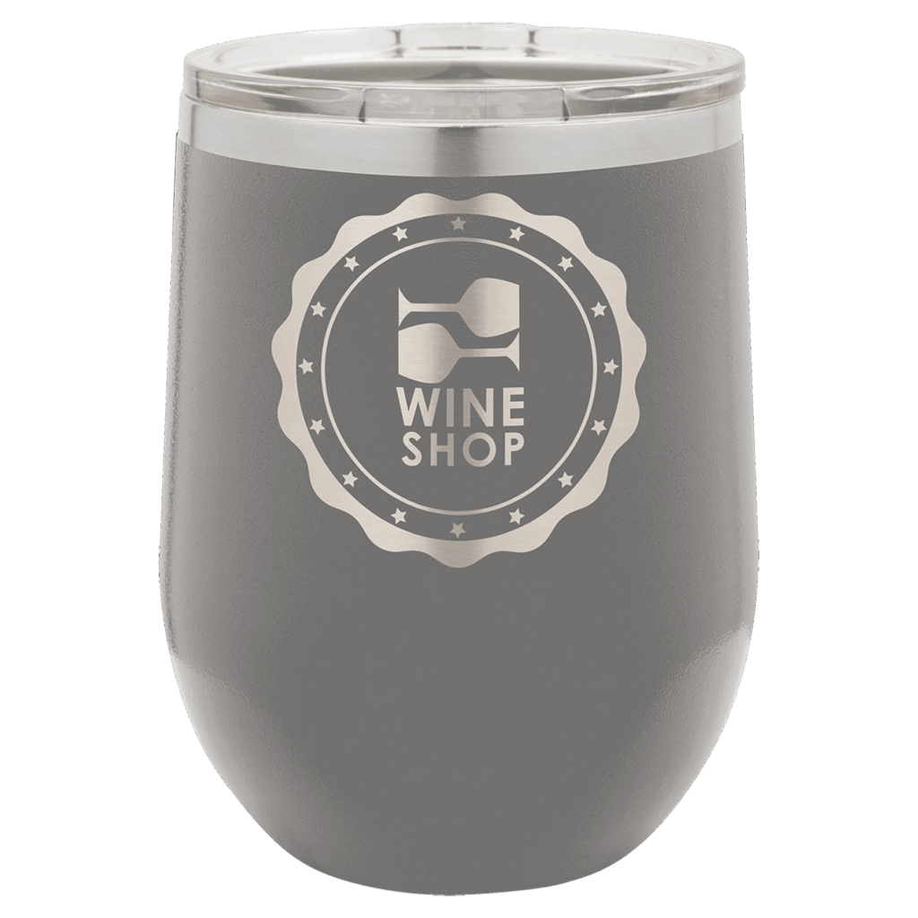 Polar Camel 12 oz. Dark Gray Stemless Wine Tumbler with Standard Lid