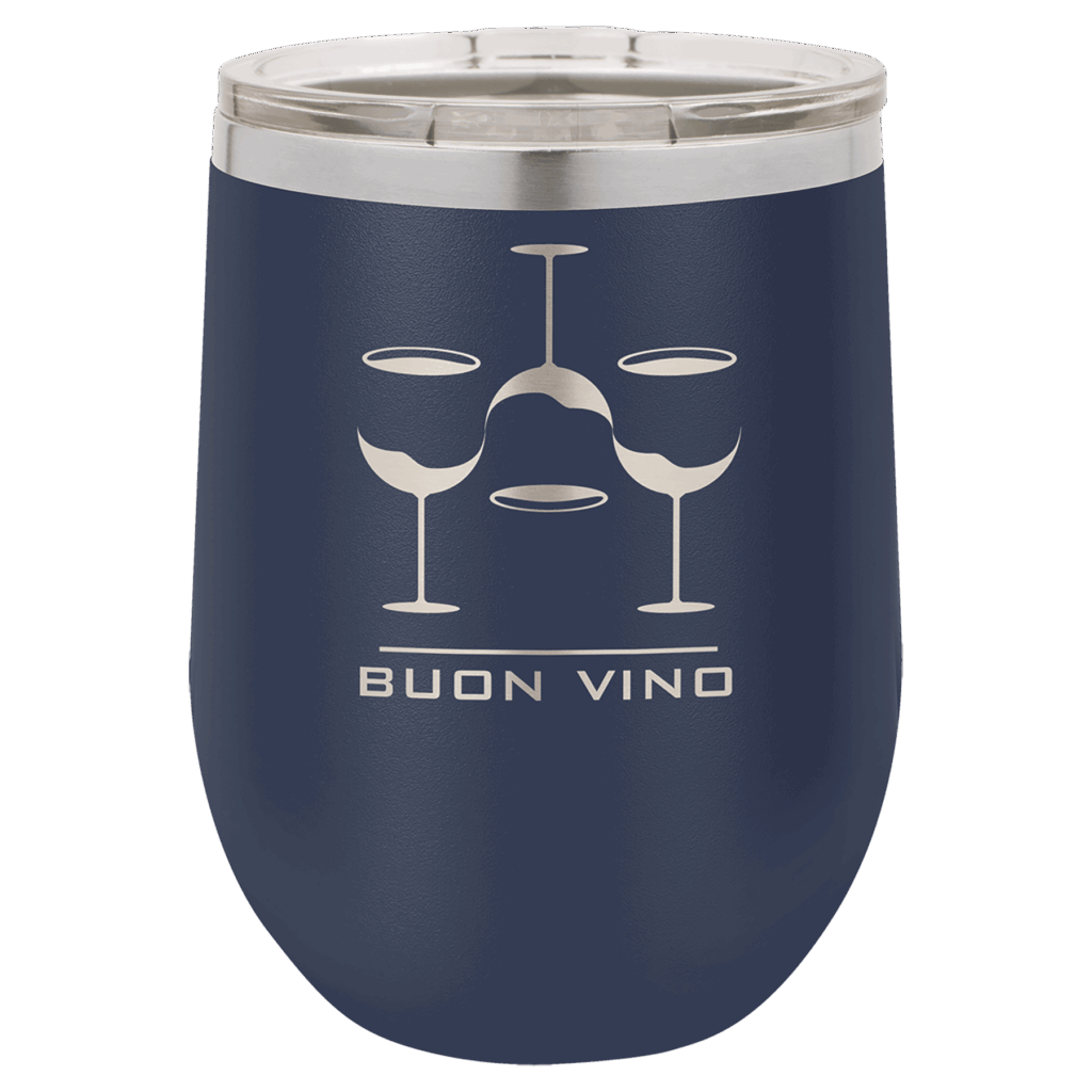 Polar Camel 12 oz. Navy Blue Stemless Wine Tumbler with Standard Lid