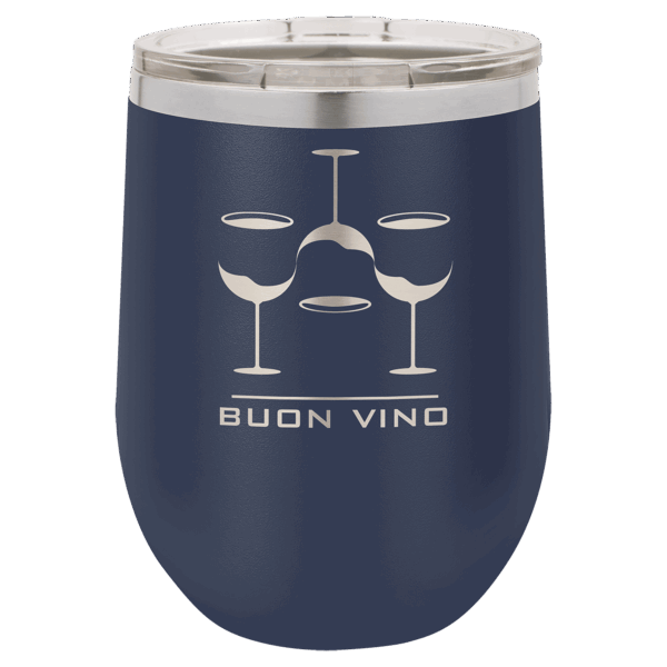 Polar Camel 12 oz. Navy Blue Stemless Wine Tumbler with Standard Lid