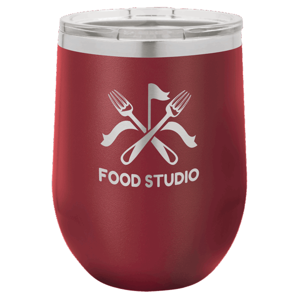Polar Camel 12 oz. Maroon Stemless Wine Tumbler with Standard Lid