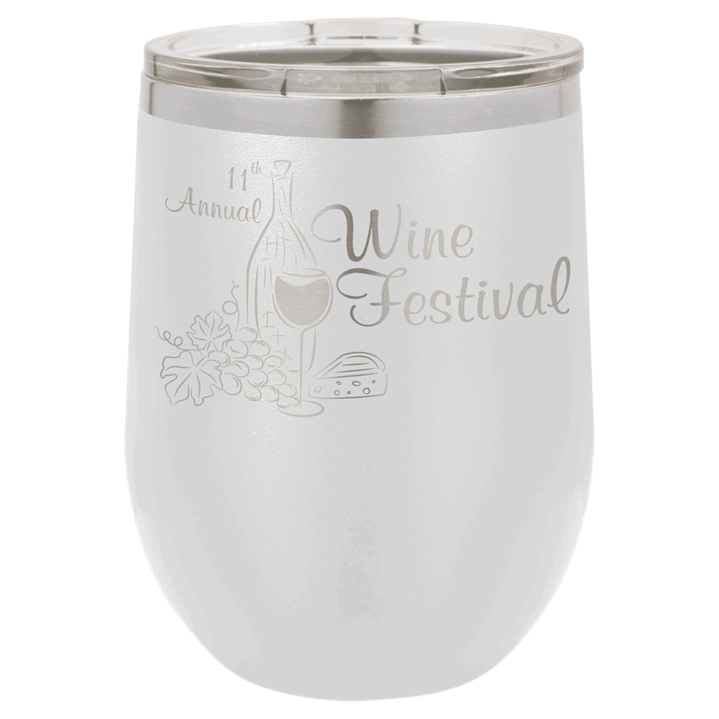 Polar Camel 12 oz. White Stemless Wine Tumbler with Standard Lid