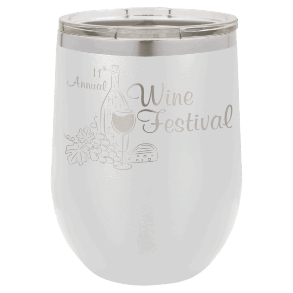 Polar Camel 12 oz. White Stemless Wine Tumbler with Standard Lid