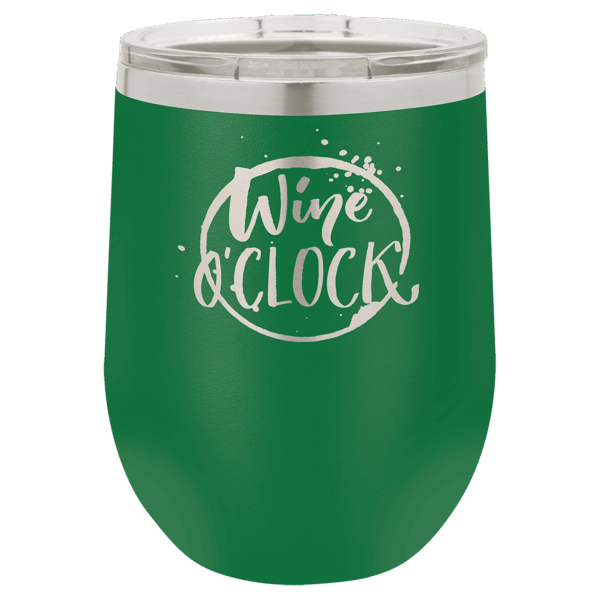 Polar Camel 12 oz. Green Stemless Wine Tumbler with Standard Lid
