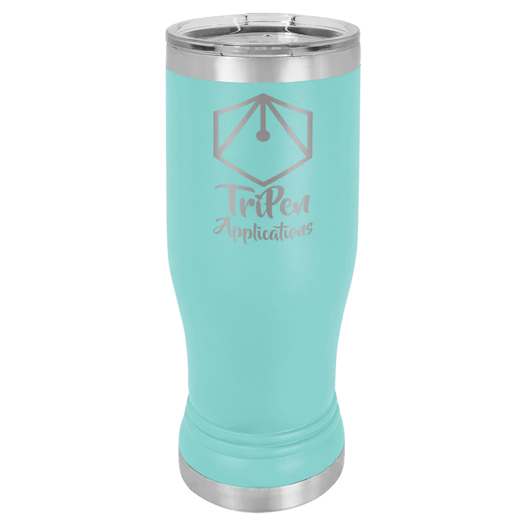 Polar Camel 14 oz. Teal Pilsner Tumbler with Standard Lid