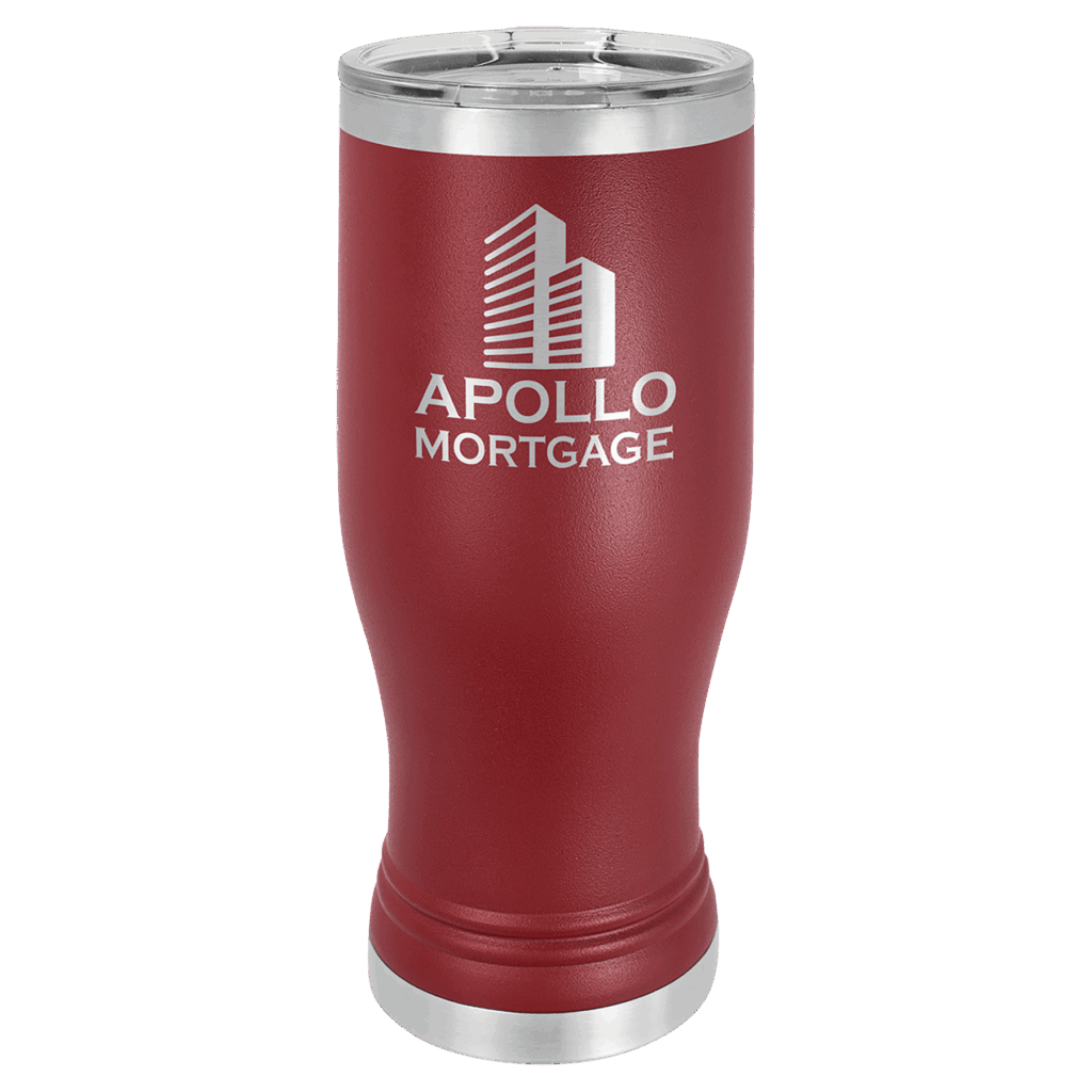 Polar Camel 20 oz. Maroon Pilsner Tumbler with Standard Lid