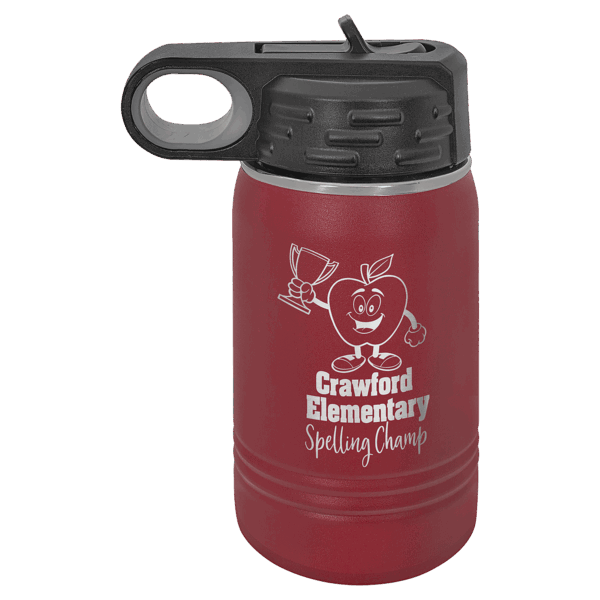 Polar Camel 12 oz. Maroon Water Bottle