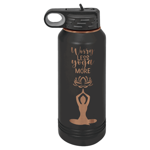 Polar Camel 32 oz. Black/Rose Gold Water Bottle