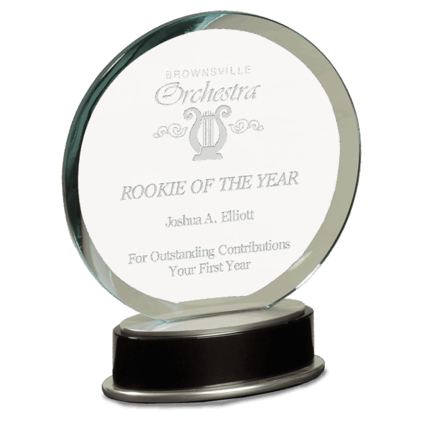 7 1/4" Jade Round Metro Glass with Silver and Black Piano Finish Base