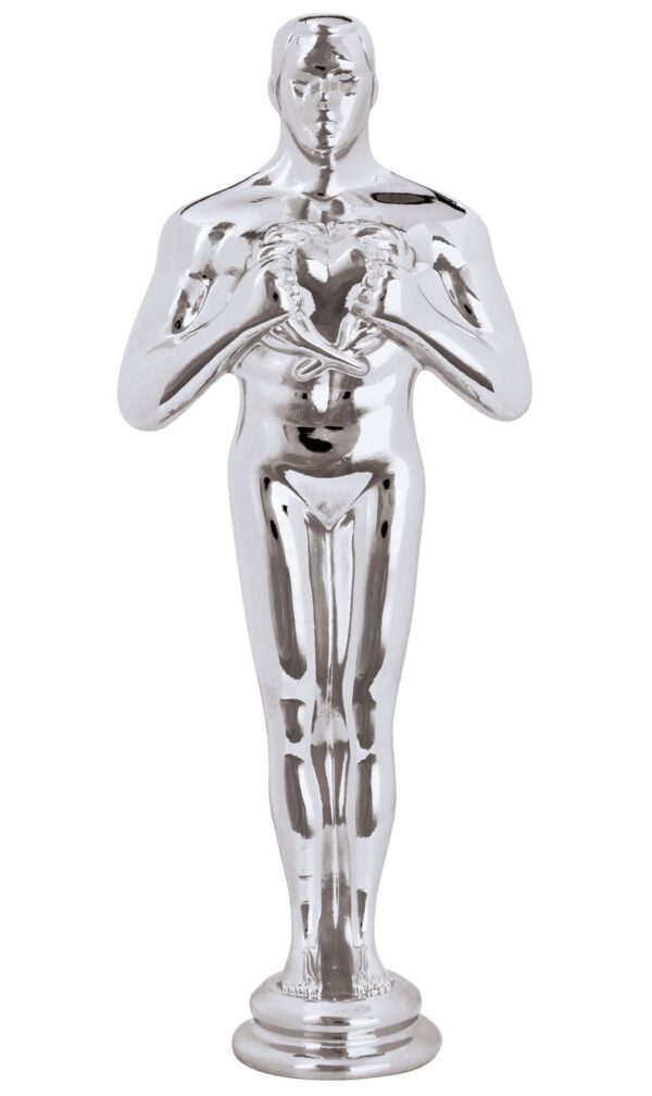 8 3/4" Silver Metal Male Achievement Figure