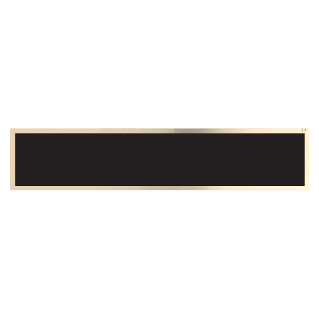 9 1/2" x 1 3/4" Black/Gold Brass Plate for 10 1/2" Desk Wedges