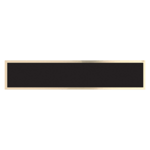 9 1/2" x 1 3/4" Black/Gold Brass Plate for 10 1/2" Desk Wedges