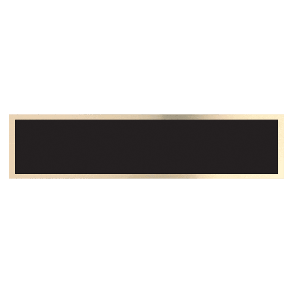 7 1/2" x 1 3/4" Black/Gold Brass Plate for 8 1/2" Desk Wedges