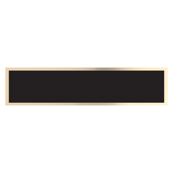 7 1/2" x 1 3/4" Black/Gold Brass Plate for 8 1/2" Desk Wedges