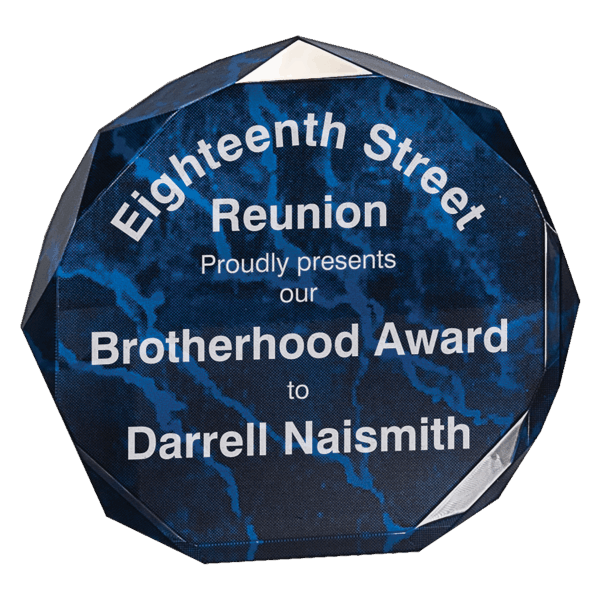 5" Blue Marble Octagon Award Acrylic