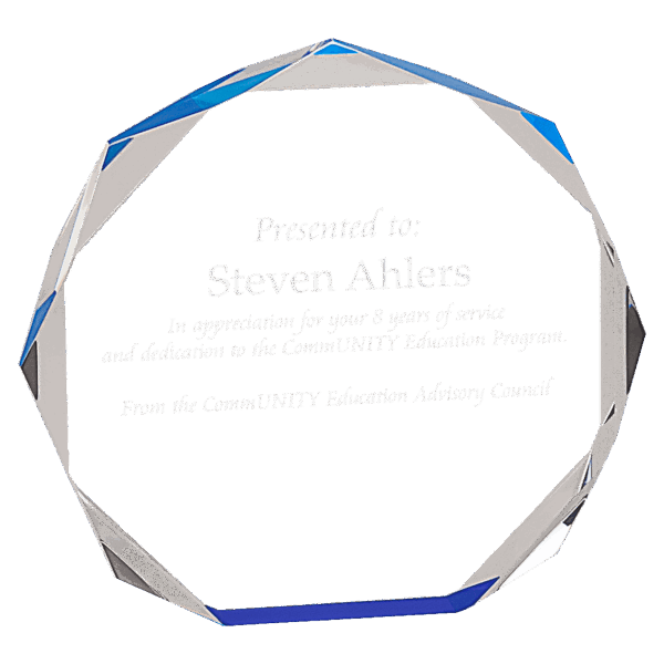 5" Blue Octagon Acrylic Award