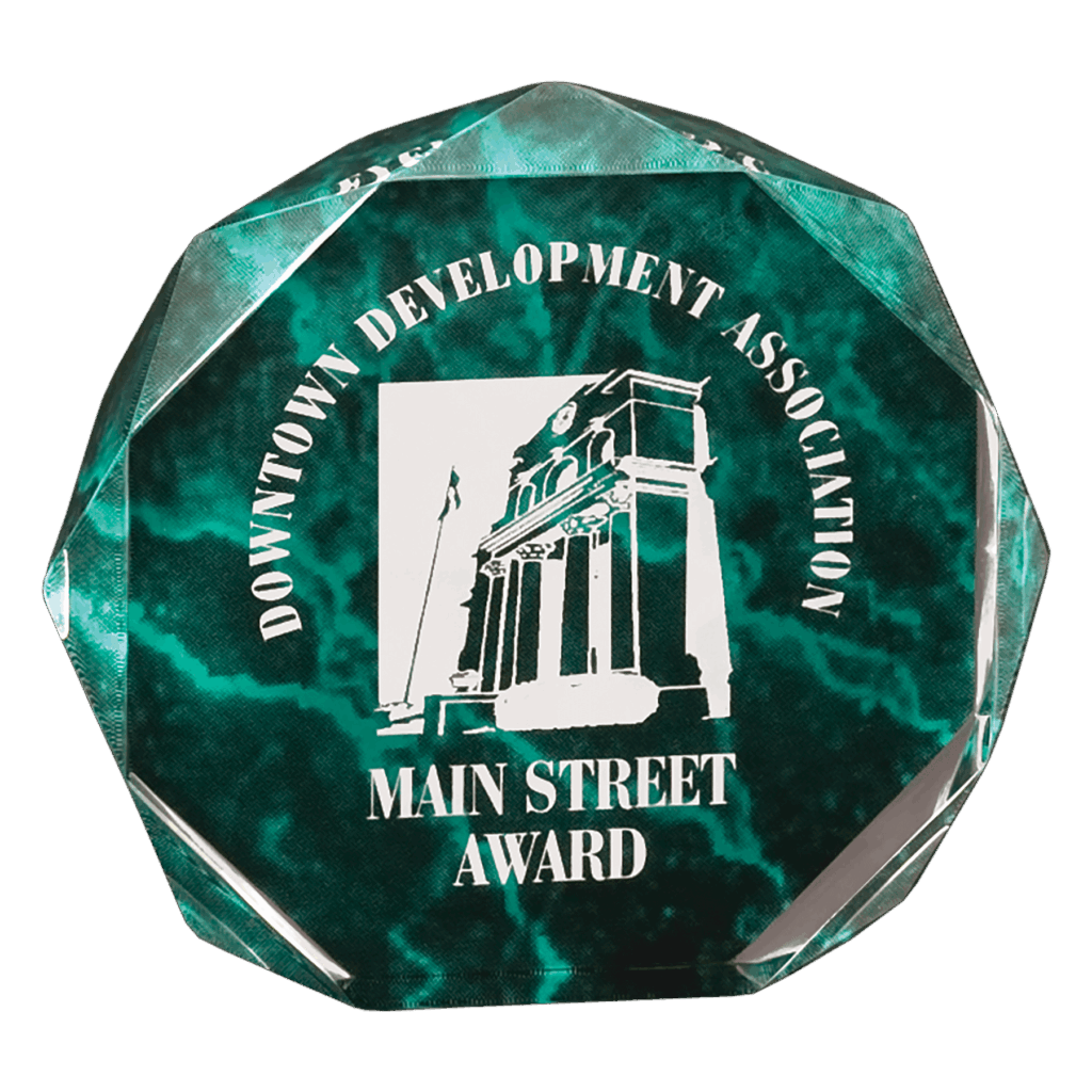 5" Green Marble Octagon Acrylic Award