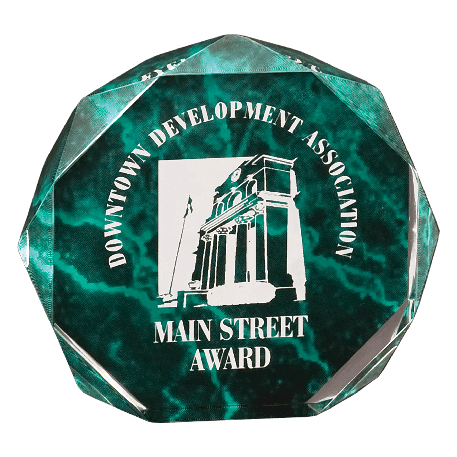 5" Green Marble Octagon Acrylic Award