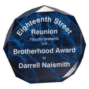 6" Blue Marble Octagon Acrylic Award