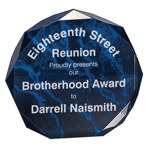 6" Blue Marble Octagon Acrylic Award