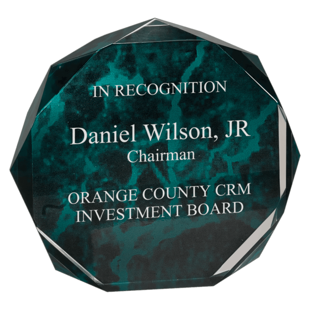 6" Green Marble Octagon Acrylic Award