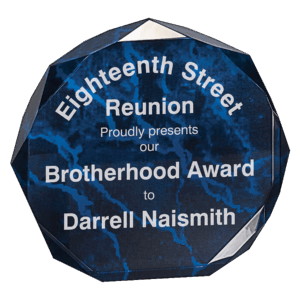 7" Blue Marble Octagon Acrylic Award