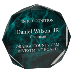 7" Green Marble Octagon Acrylic Award
