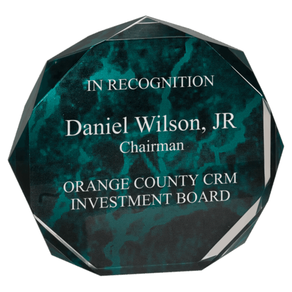 7" Green Marble Octagon Acrylic Award