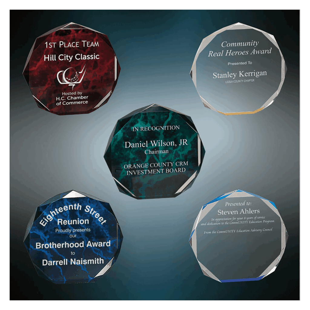 6" Octagon Award Acrylic Blank Sample Set