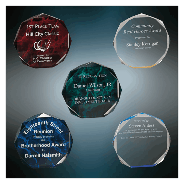 6" Octagon Award Acrylic Blank Sample Set