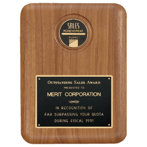 9" x 12" American Walnut CAM Plaque with Black Brass Plate (Medallion Sold Separately)